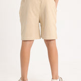 Unisex Beige Cotton Shorts