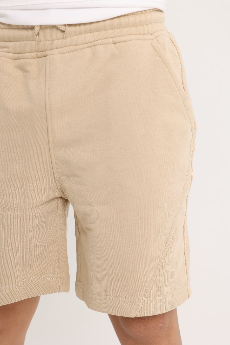 Unisex Beige Cotton Shorts