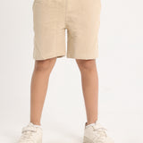 Unisex Beige Cotton Shorts