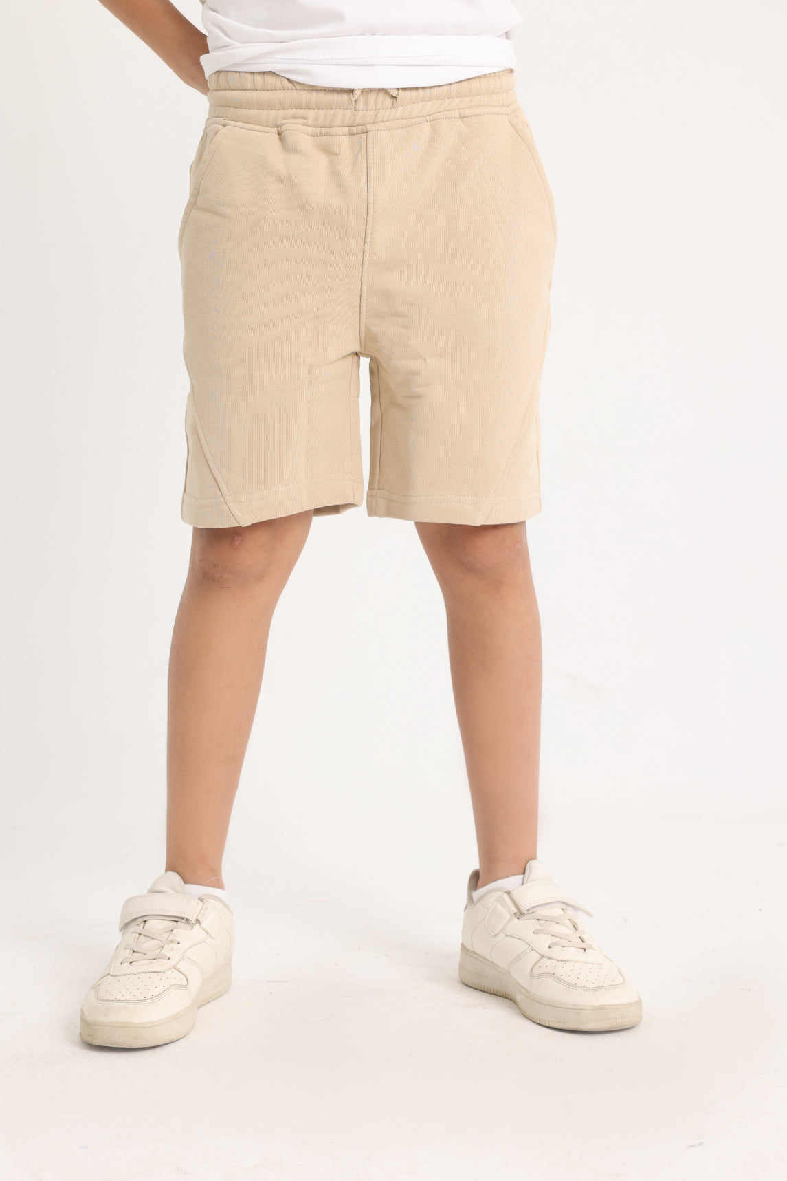 Unisex Beige Cotton Shorts