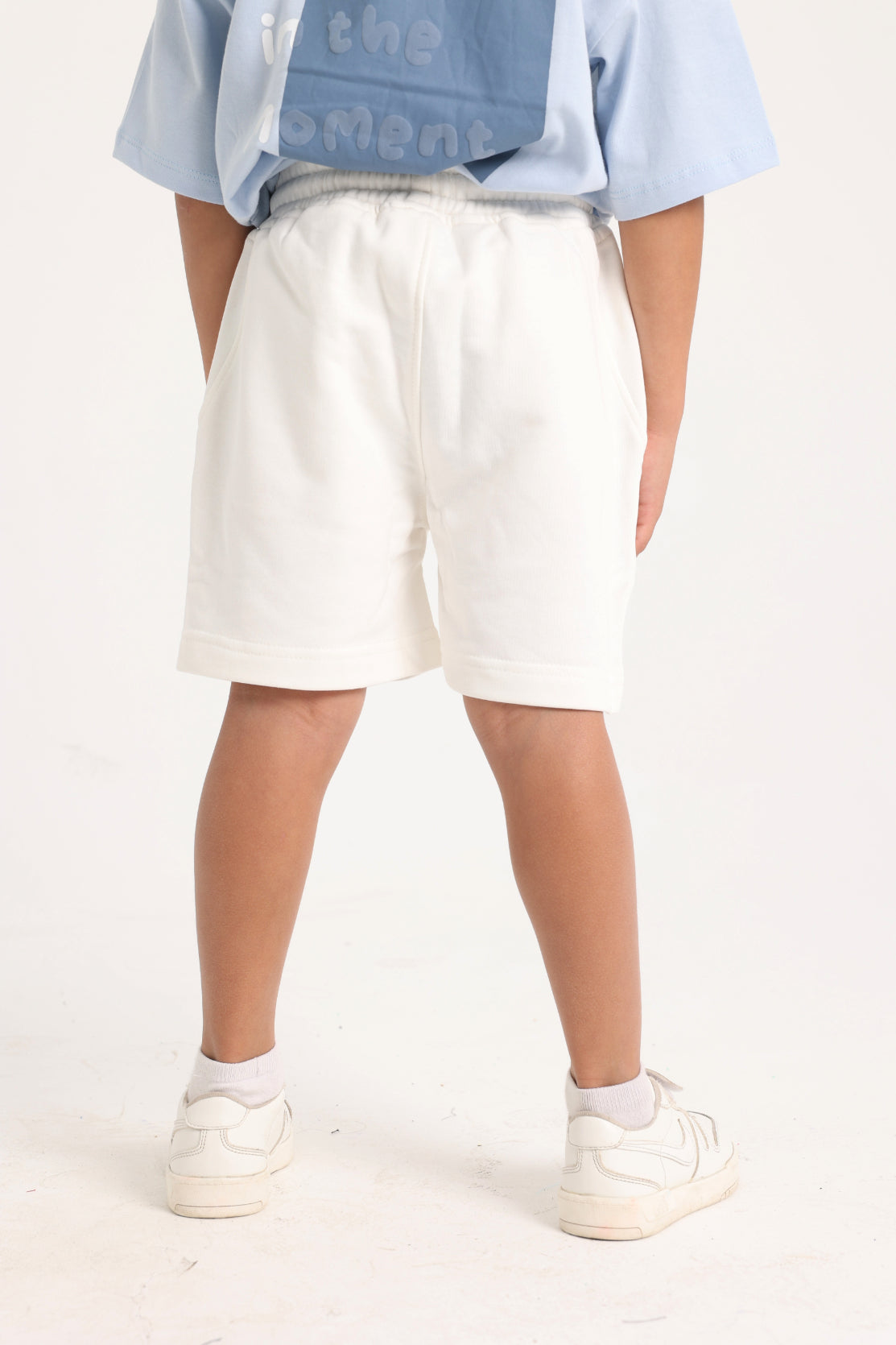 Unisex Off-White Cotton Shorts