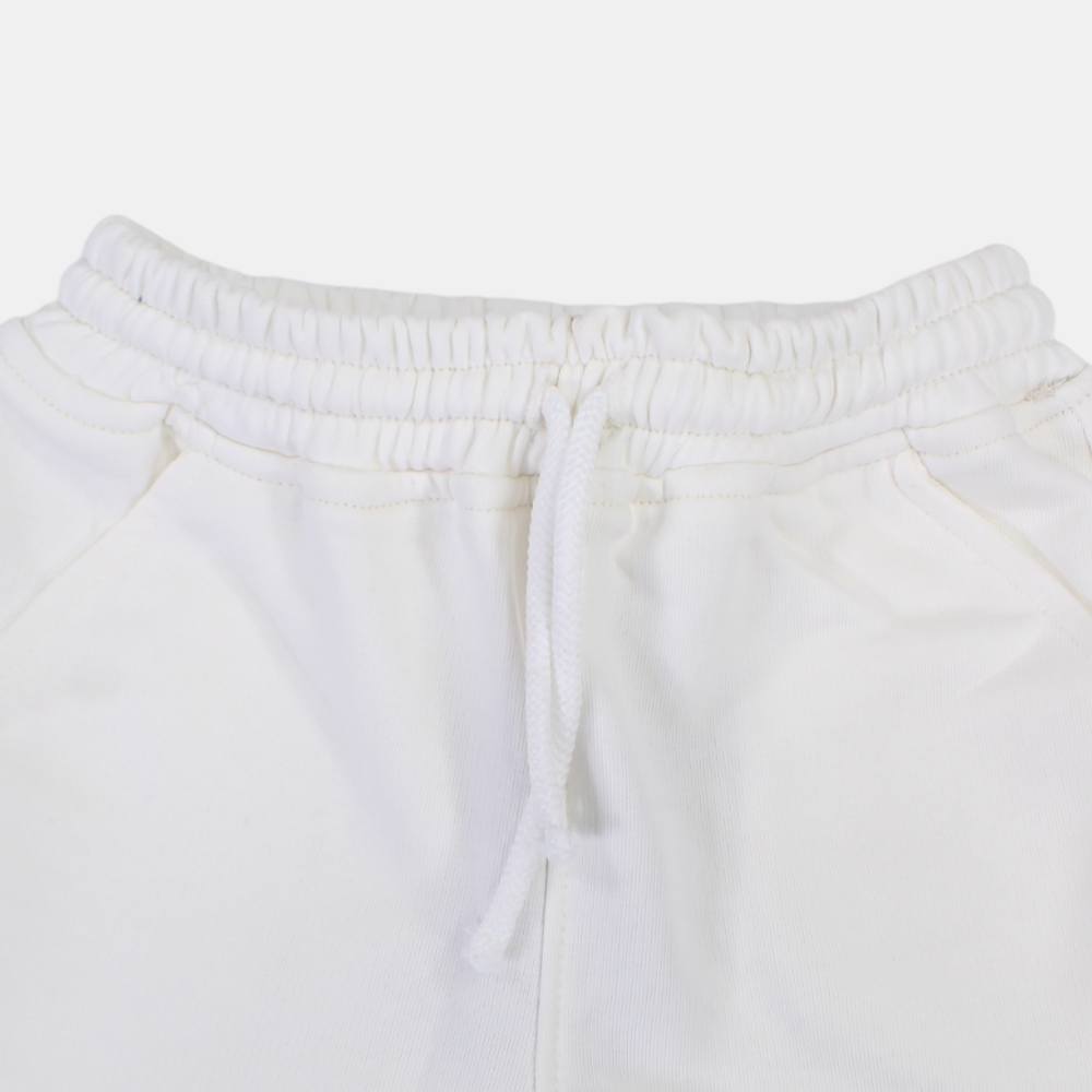 Unisex Off-White Cotton Shorts
