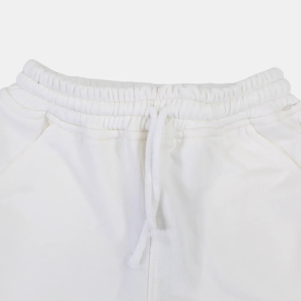 Unisex Off-White Cotton Shorts