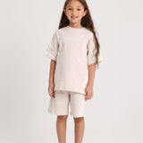 Unisex Kids Cotton Outfit Set – Beige