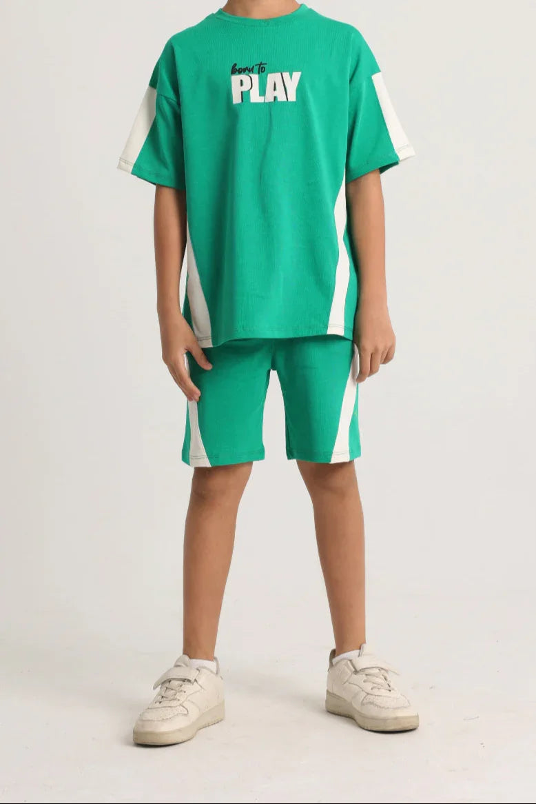 Unisex Kids Cotton Outfit Set – Green - Clothing - Playmore