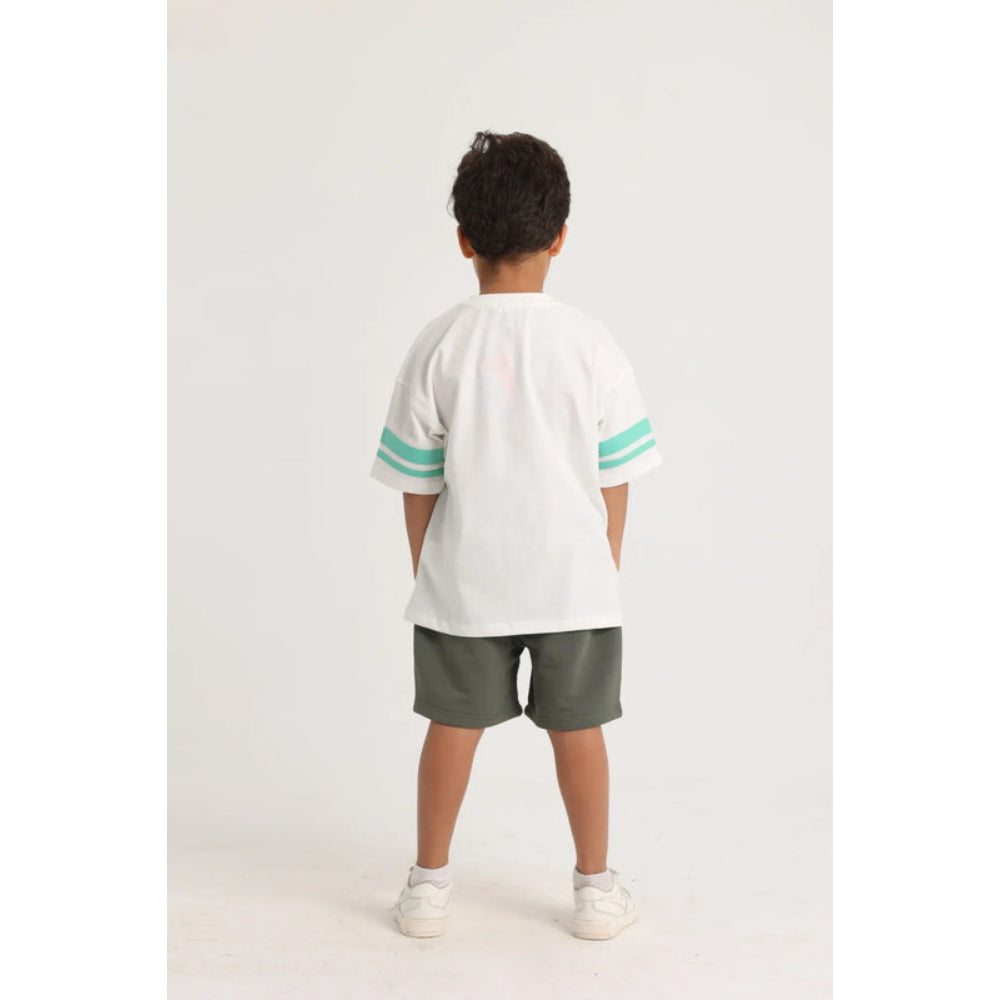 Unisex Kids Cotton T-Shirt – Off-white "Playing Outdoors"