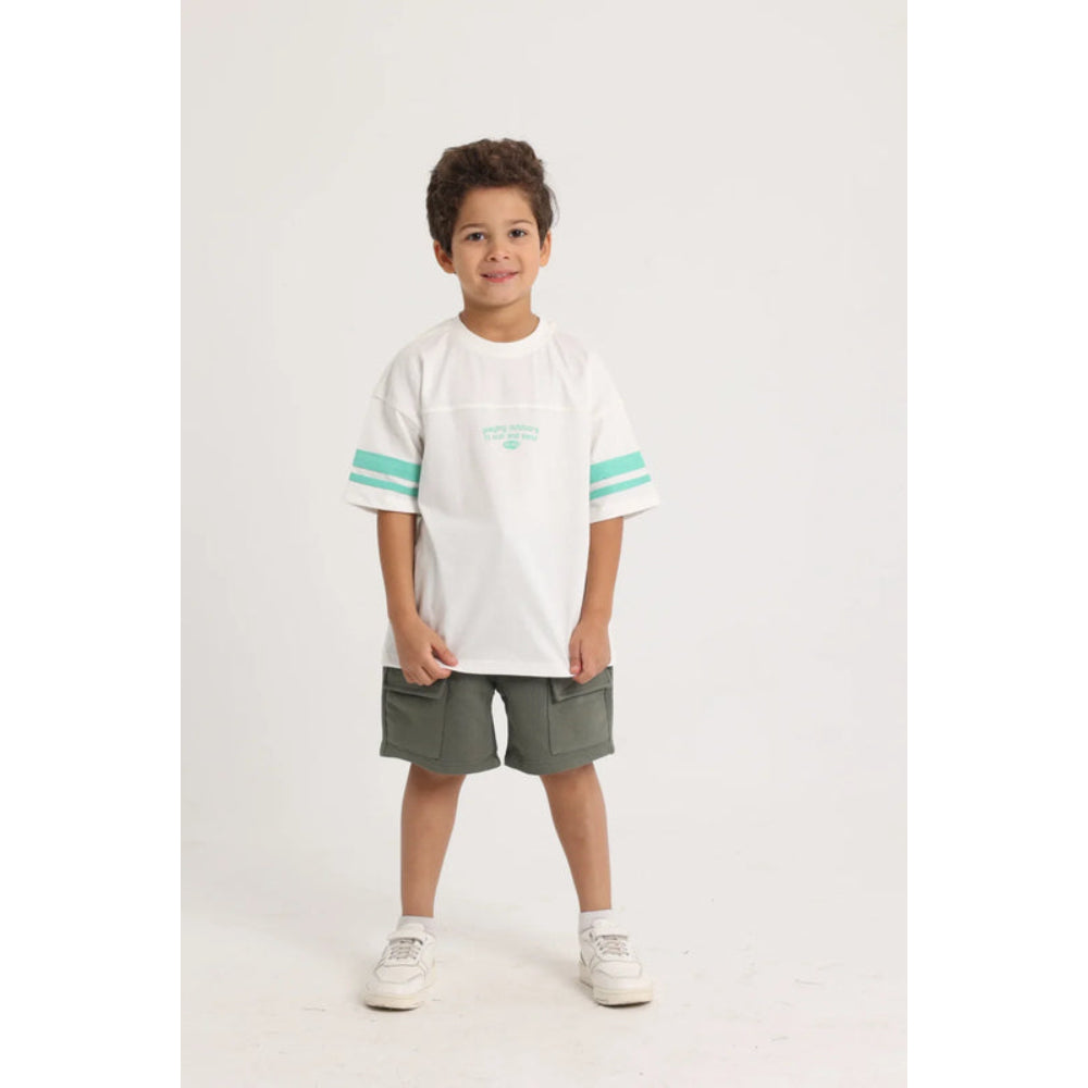 Unisex Kids Cotton T-Shirt – Off-white "Playing Outdoors"