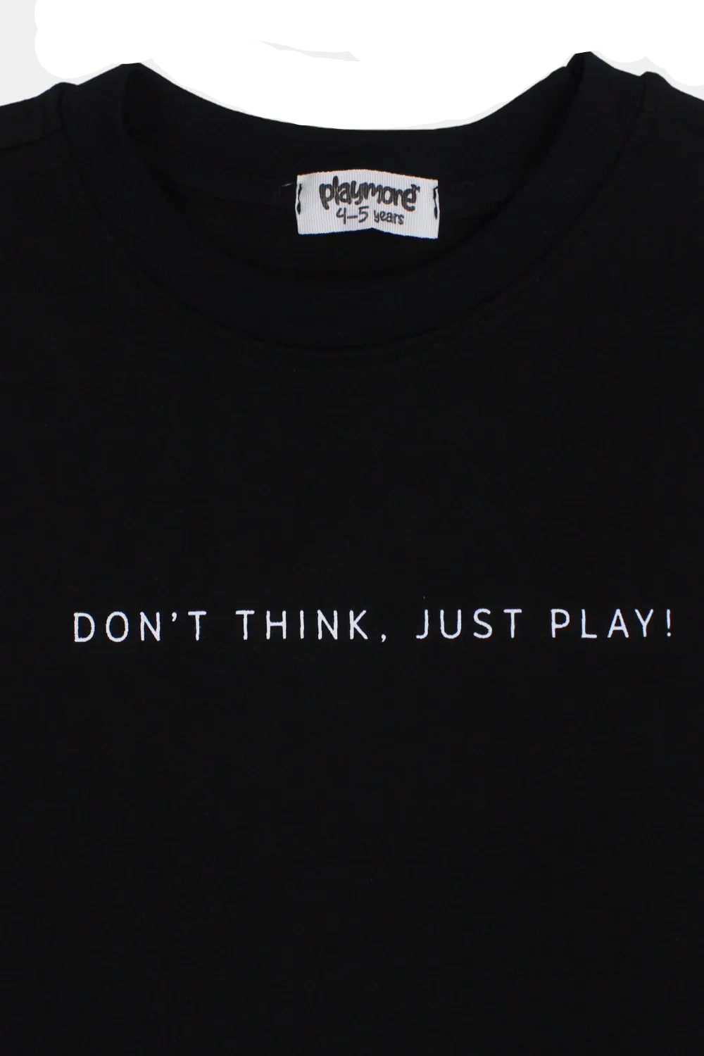 Unisex Kids Cotton Sleeveless T-Shirt – Black "DON’T THINK JUST PLAY"