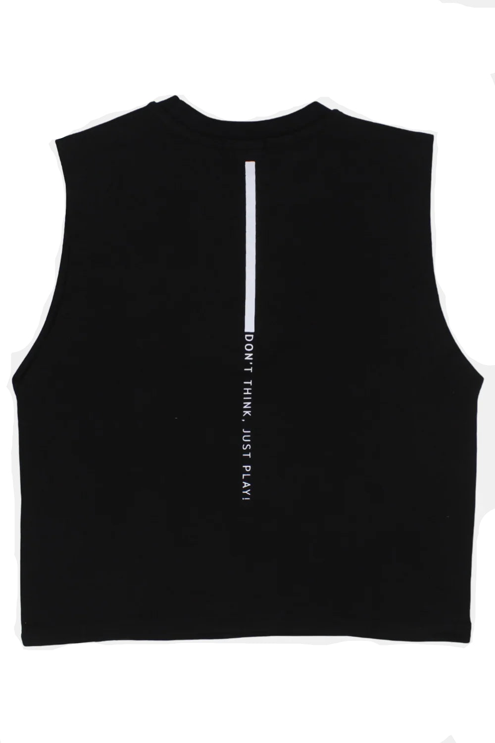 Unisex Kids Cotton Sleeveless T-Shirt – Black "DON’T THINK JUST PLAY"