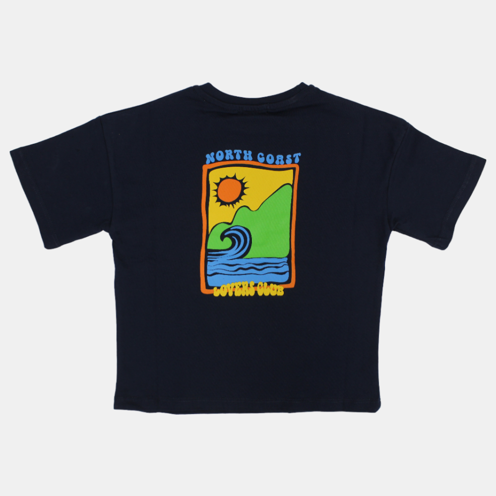 Unisex Baby Navy "NORTH COAST" Cotton T-Shirt