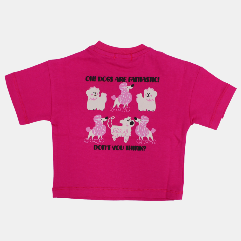 Unisex Baby Fuchsia "Don’t You Think" Cotton T-Shirt