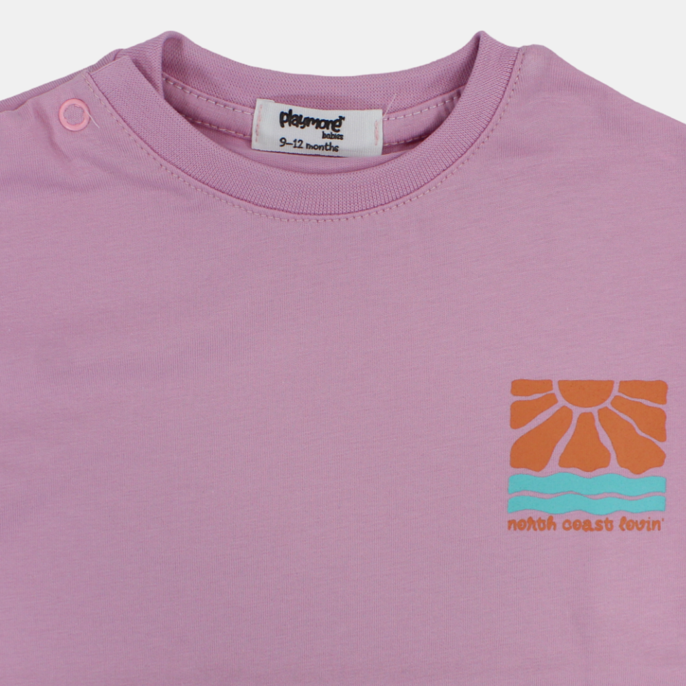 Unisex Baby Pink "NORTH COAST LOVIN" Cotton T-Shirt