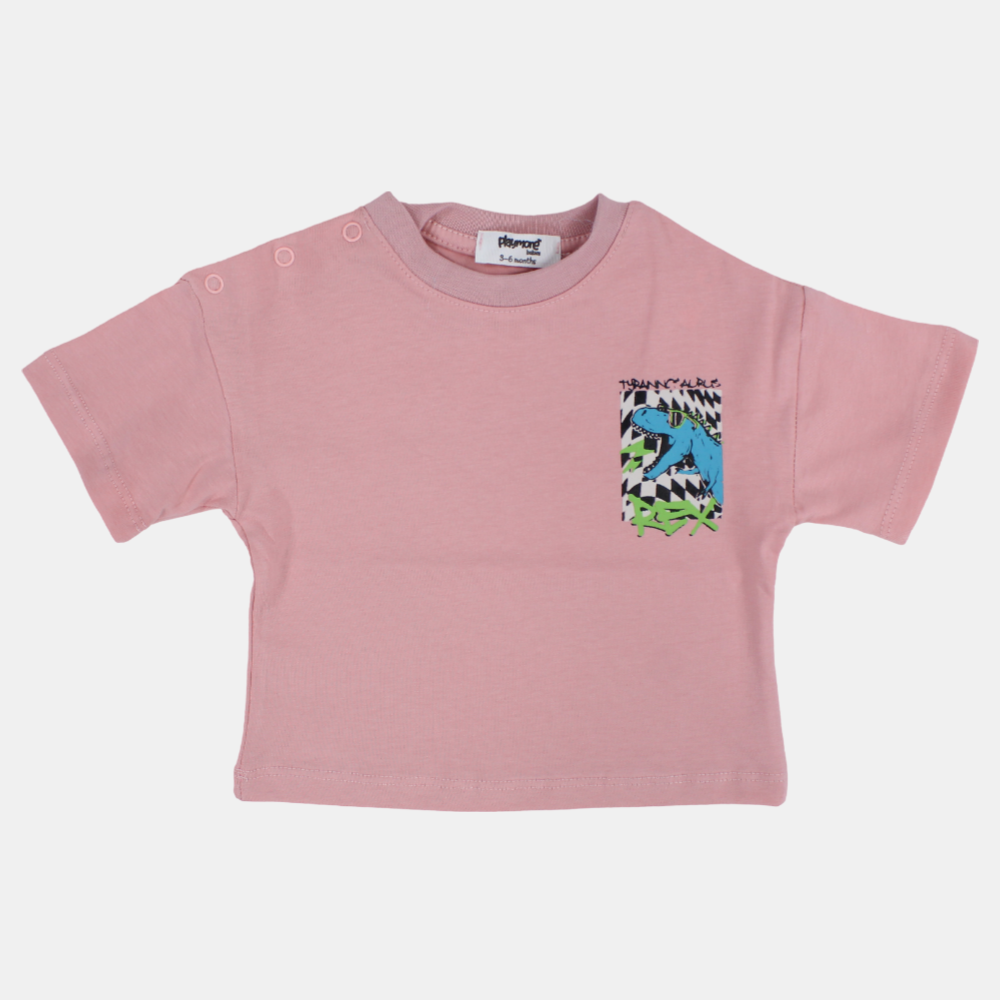 Unisex Baby Dustypink "TYRANOSAURUS REX" Cotton T-Shirt