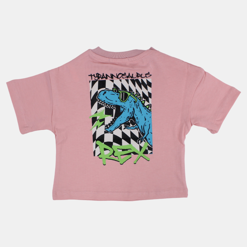 Unisex Baby Dustypink "TYRANOSAURUS REX" Cotton T-Shirt