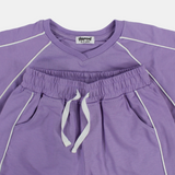 Unisex Kids Cotton Outfit Set – Purple "ONLY FUN MOMENTS"