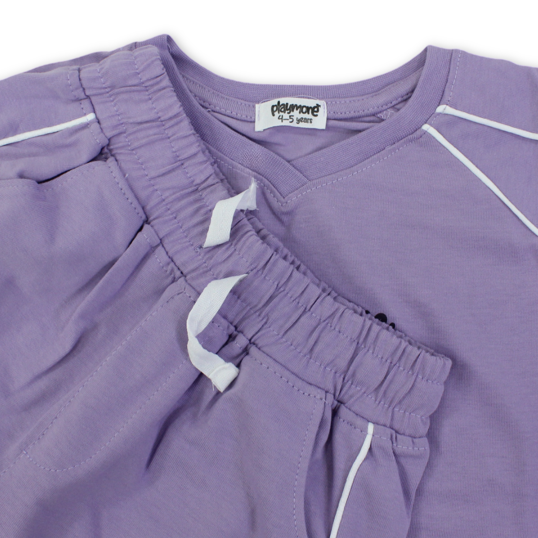 Unisex Cotton Outfit Set – Purple "Only Fun Moments"