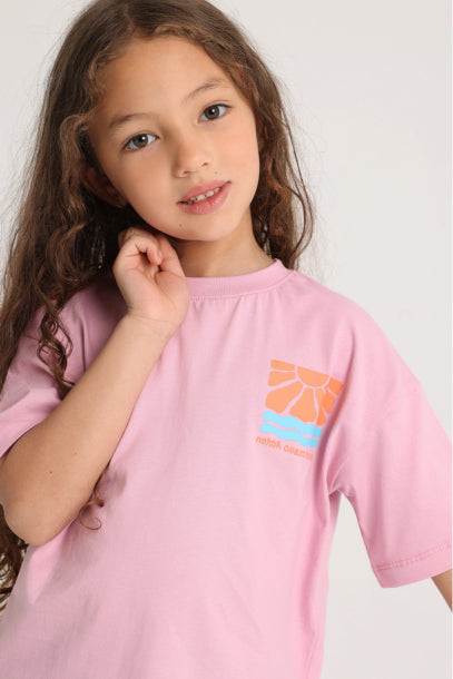 Unisex Kids Pink "NORTH COAST LOVIN" Short-Sleeved T-Shirt