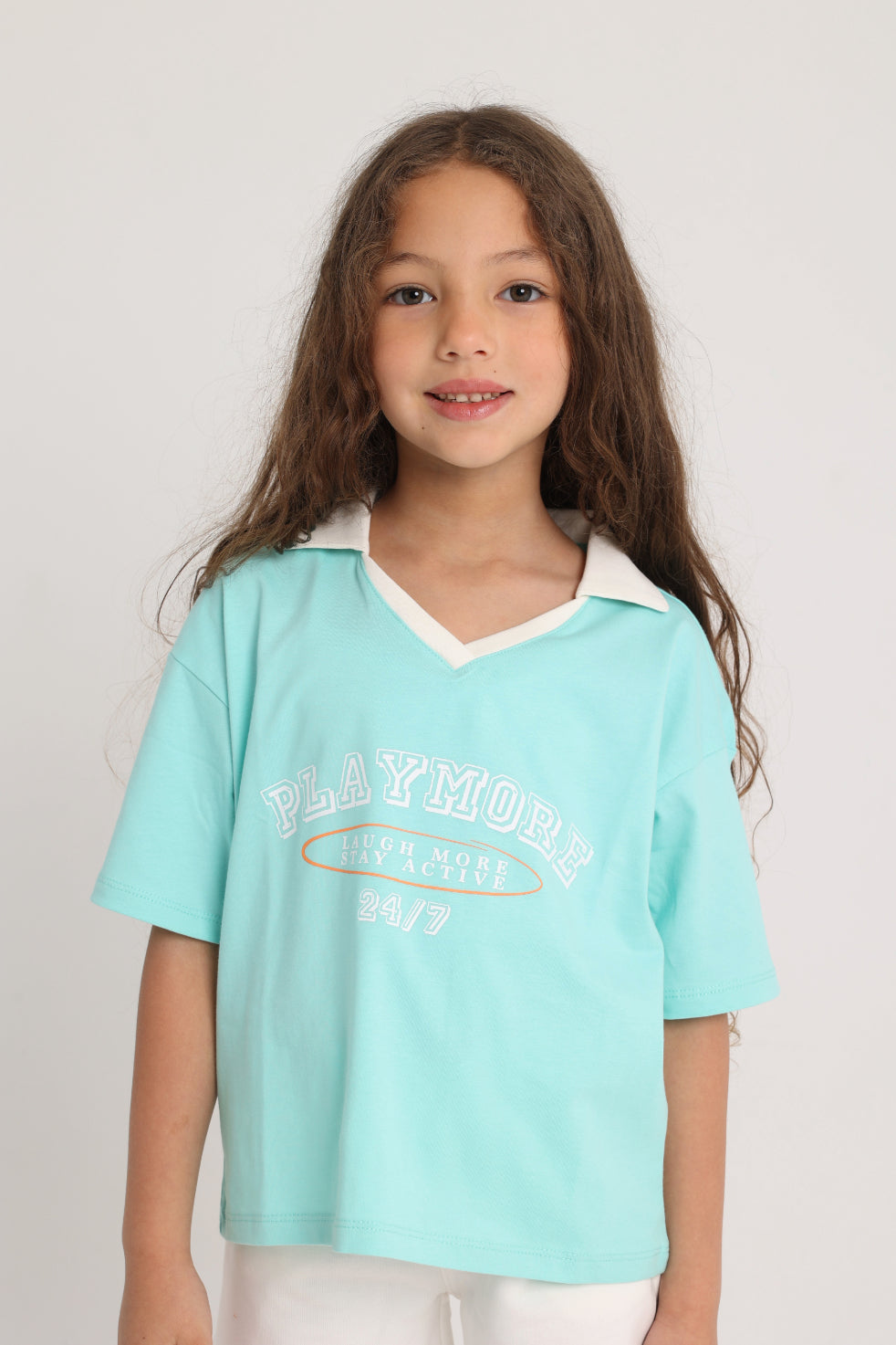 Unisex Kids Cotton T-Shirt – Aqua "PLAYMORE"