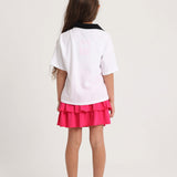 Unisex Kids Short-Sleeved Cotton T-Shirt – White "PLAYING OUTDOORS"