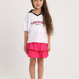 Unisex Kids Short-Sleeved Cotton T-Shirt – White "PLAYING OUTDOORS"
