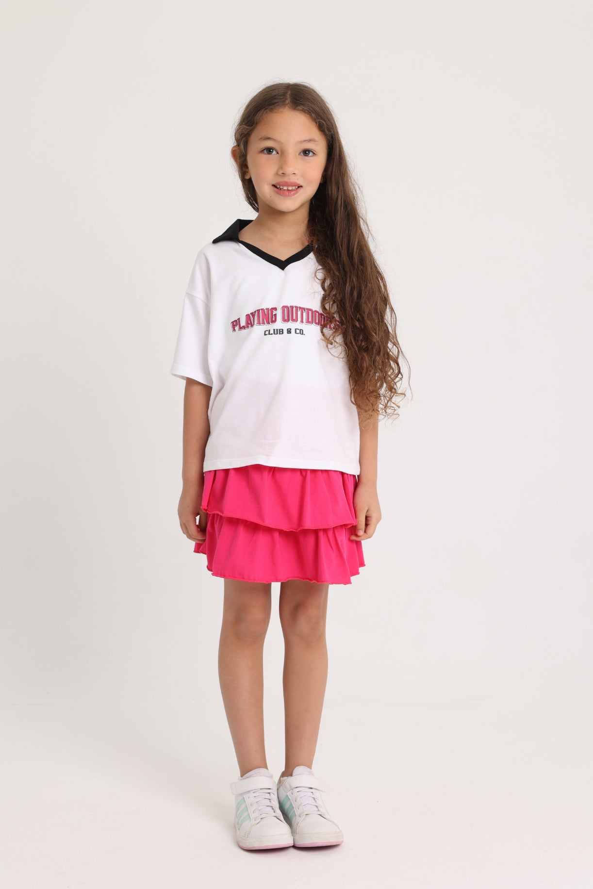 Unisex Kids Short-Sleeved Cotton T-Shirt – White "PLAYING OUTDOORS"