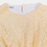 Girls Lace Sleeveless Dress – Beige