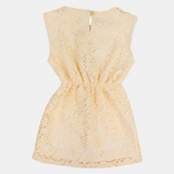 Girls Lace Sleeveless Dress – Beige