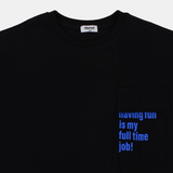 Unisex Black Cotton T-Shirt – "Full Time Job" Print