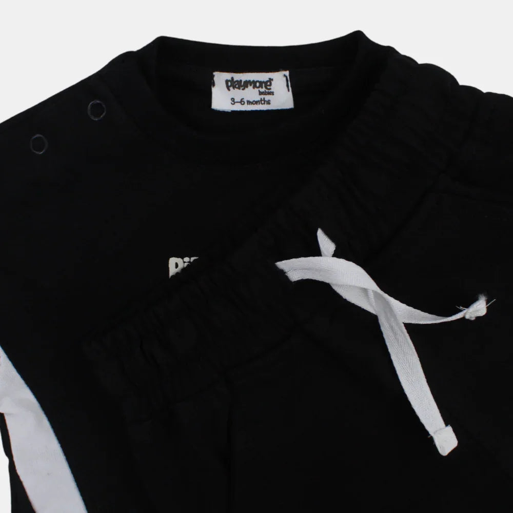 Unisex Baby Black "Pizza Surfer" Outfit Set