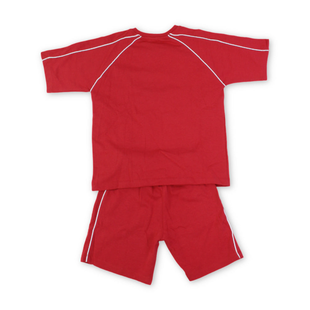 Unisex Red Cotton 2-Piece Outfit Set