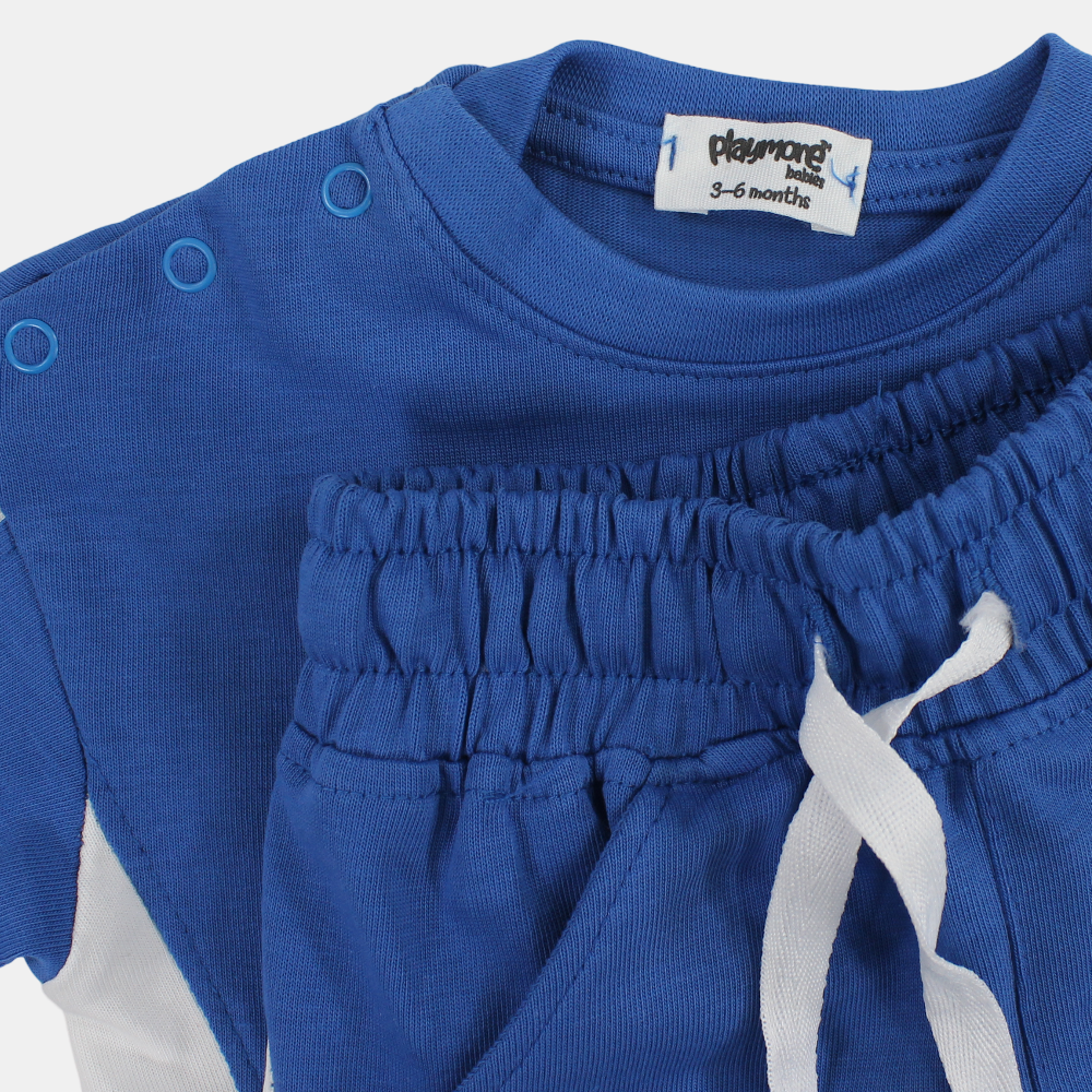 Unisex Baby Blue 2-Piece Outfit Set - "Playing Outdoors" Design