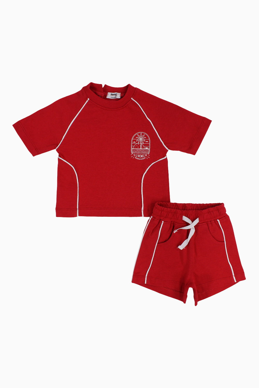Unisex Baby Red Cotton 2-Piece Outfit Set