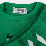 Unisex Baby Green Cotton 2-Piece Outfit Set - "Born To Play" Design