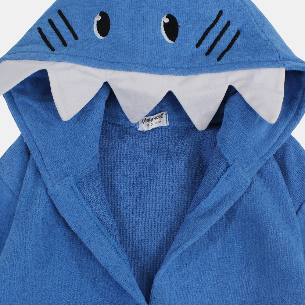 Unisex Kids Swim Robe – Blue Shark