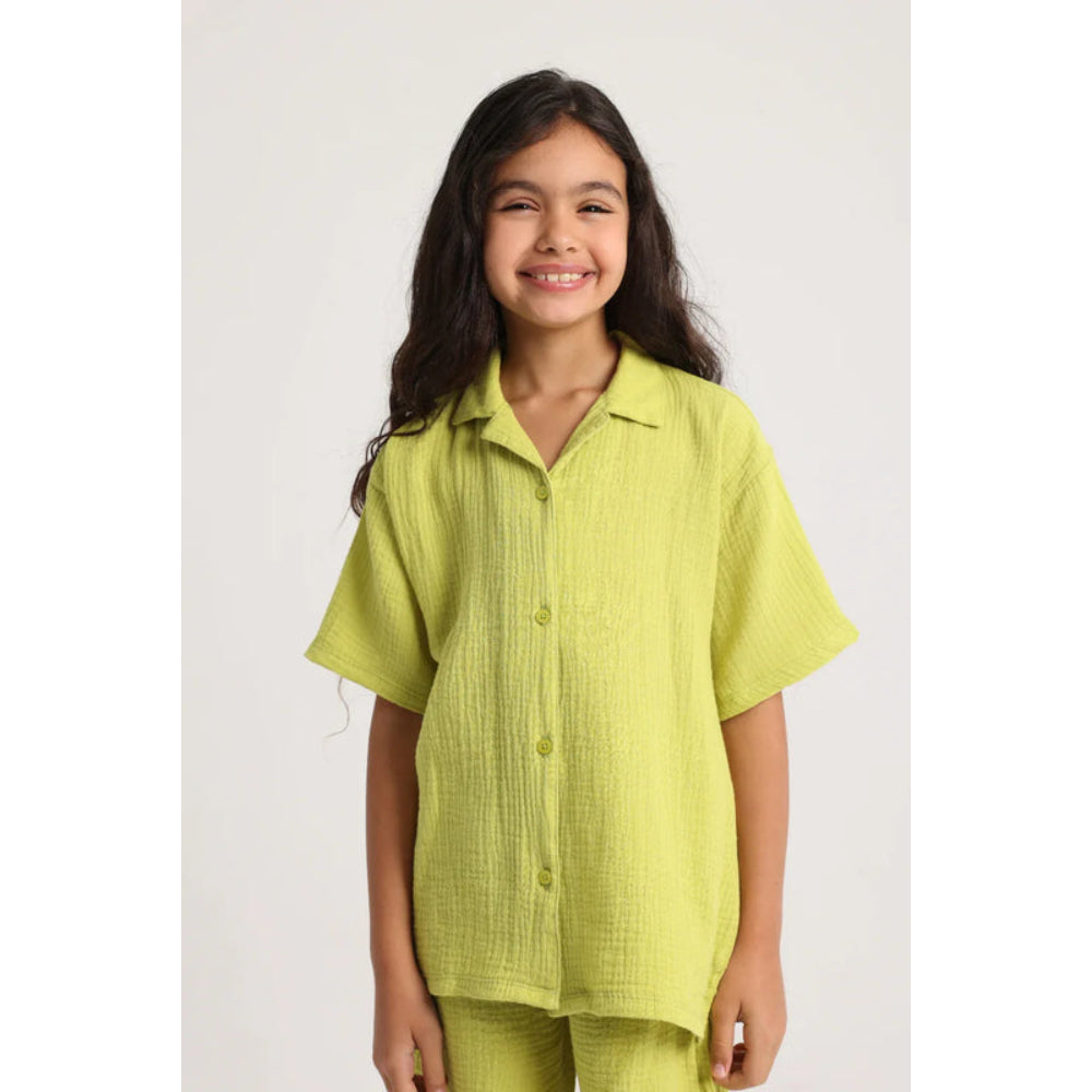 Unisex Apple Green Cotton Outfit Set