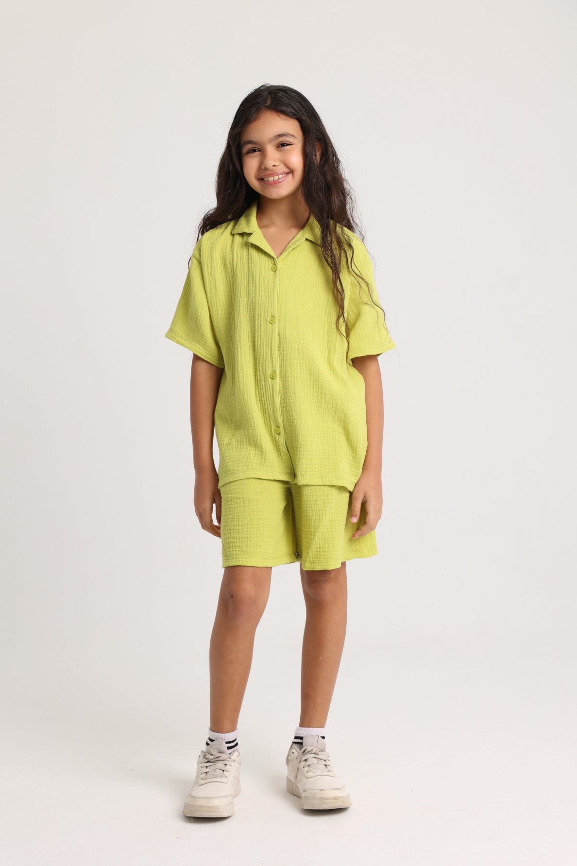 Unisex Kids Light Green Cotton Outfit Set
