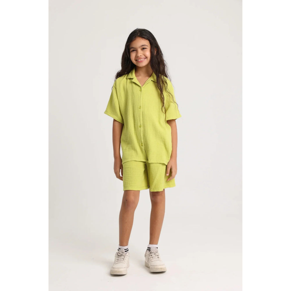 Unisex Apple Green Cotton Outfit Set