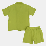 Unisex Kids Light Green Cotton Outfit Set