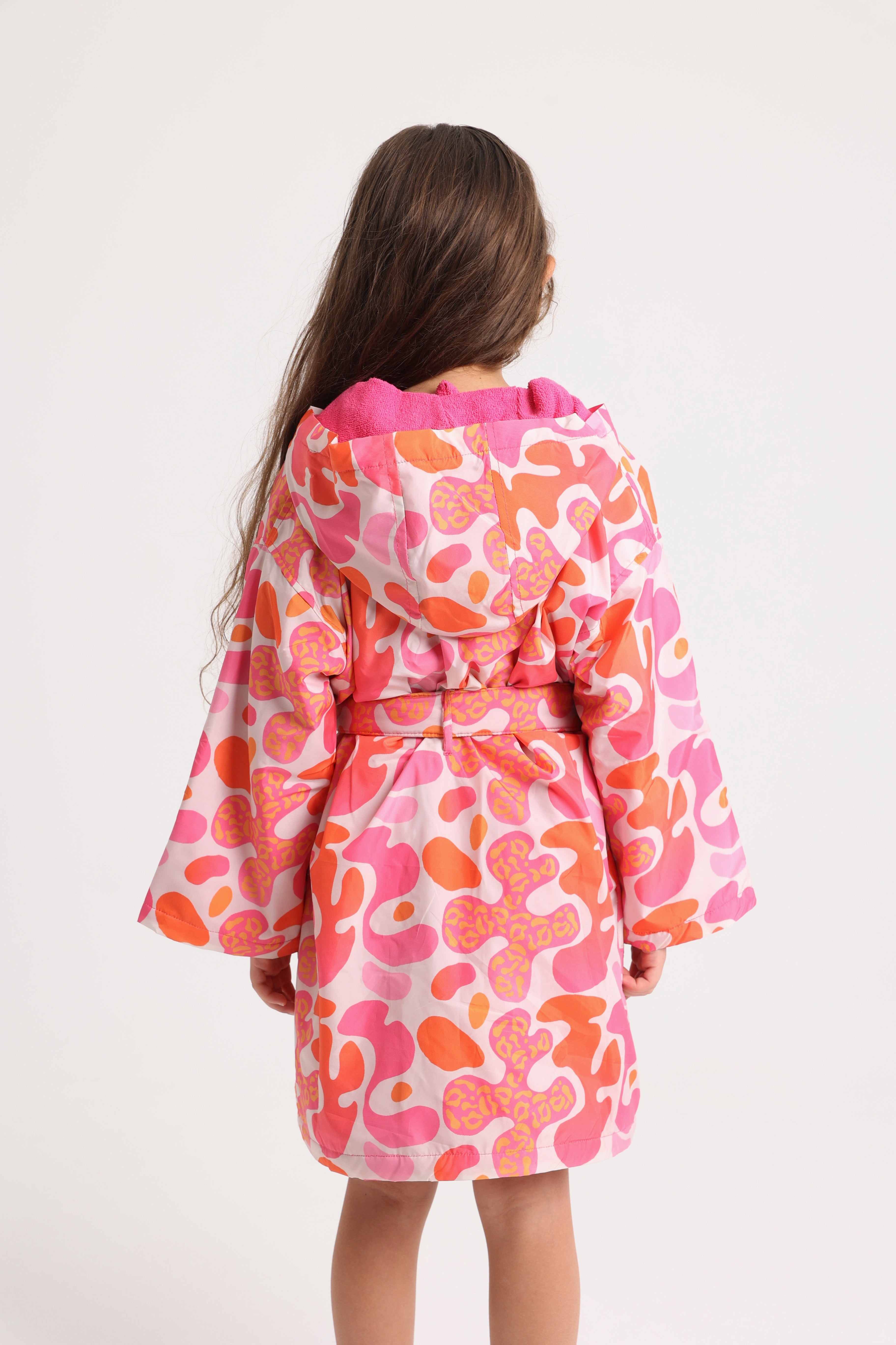 Girls Swim Robe – Multicolored Fun Doodles Print