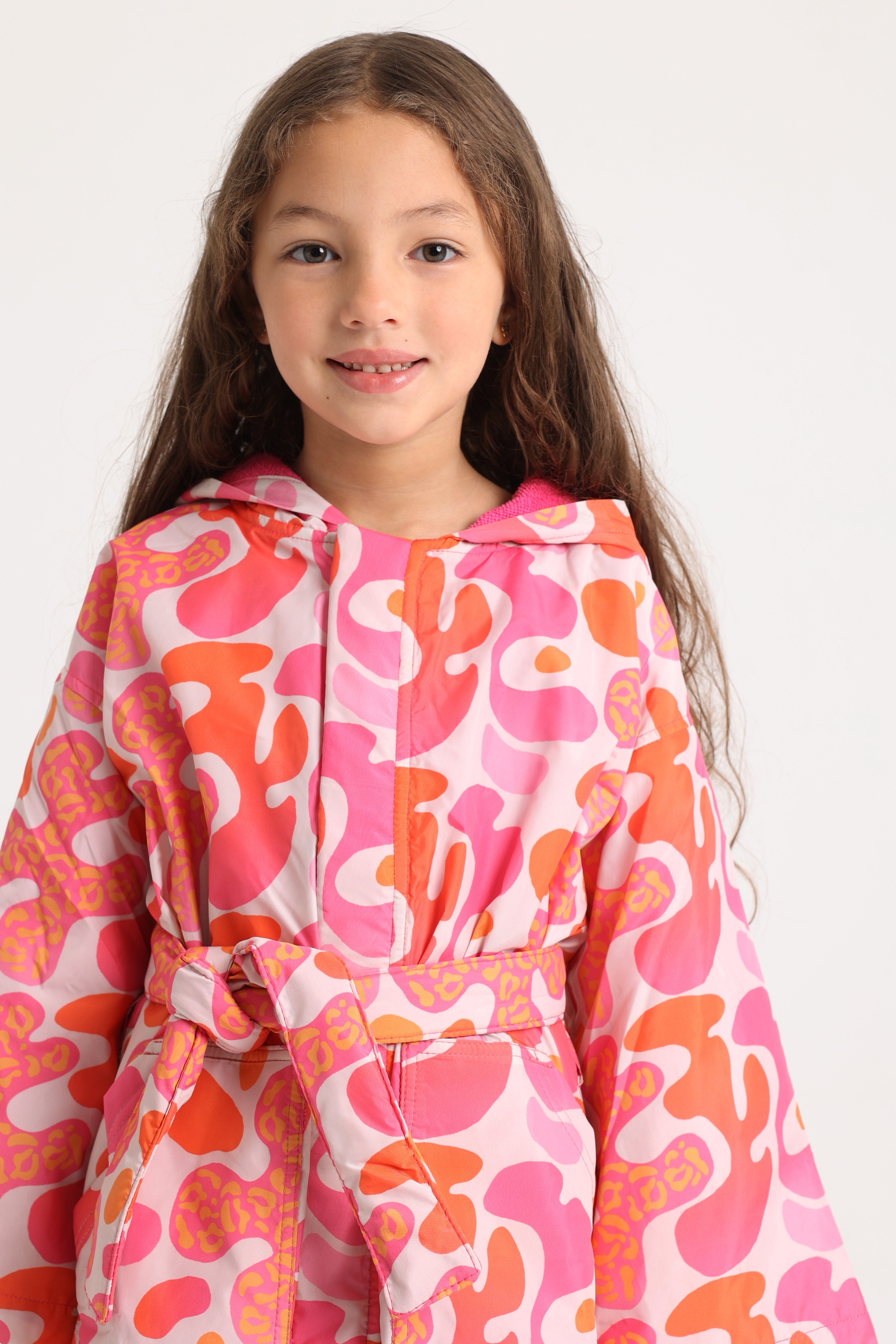Girls Swim Robe – Multicolored Fun Doodles Print