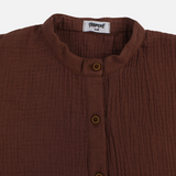 Girls Cotton Blouse – Brown