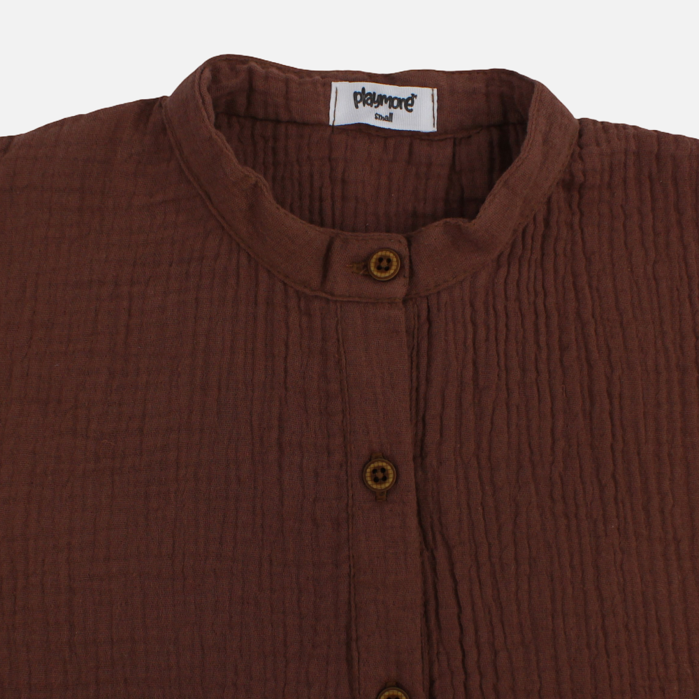 Girls Cotton Blouse – Brown