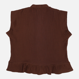 Girls Cotton Blouse – Brown