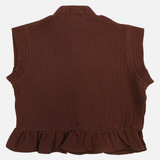 Girls Cotton Blouse – Brown