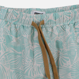 Boys Swimsuit – Aqua with Leaves Print