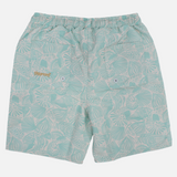 Boys Swimsuit – Aqua with Leaves Print