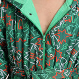Unisex Swim Robe – Green with Dinos Print