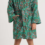 Unisex Swim Robe – Green with Dinos Print