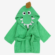Unisex Plush Swim Robe – Green Dinosaur