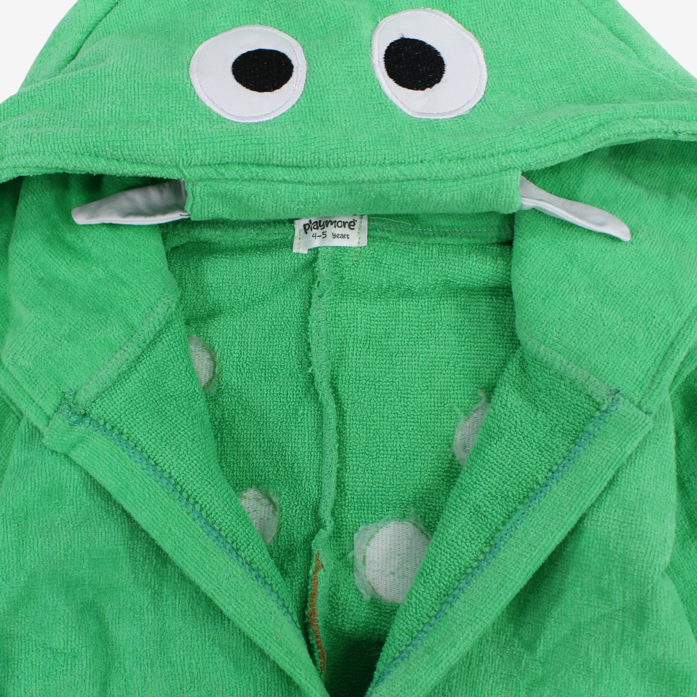 Unisex Plush Swim Robe – Green Dinosaur